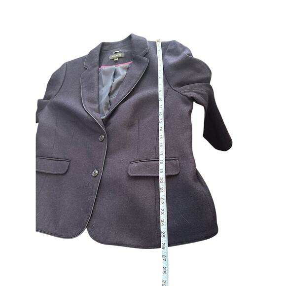 Talbots Plus Blue Office Work Herringbone Wool Blend Aberdeen Blazer Size 16 - Picture 12 of 12